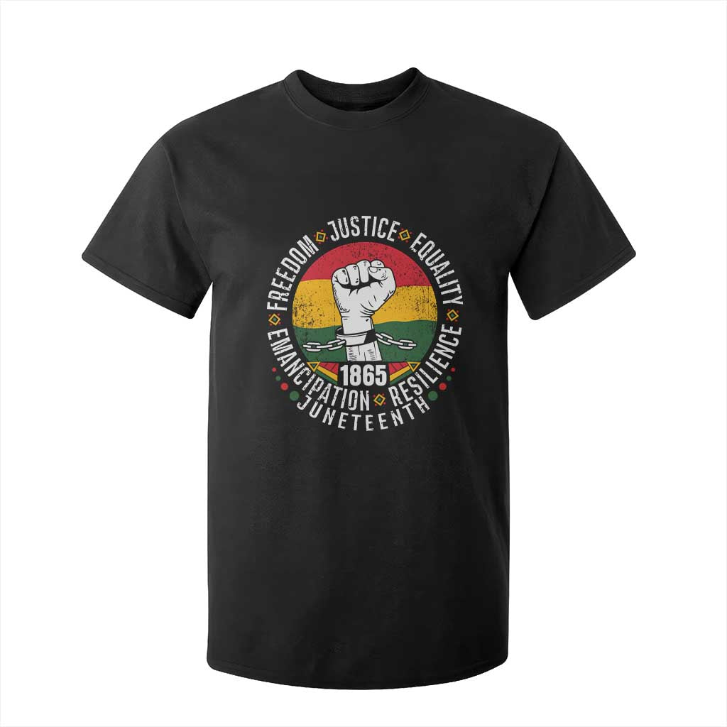 Juneteenth Raised Fist T Shirt For Kid Freedom Justice Equality Emancipation Resilience