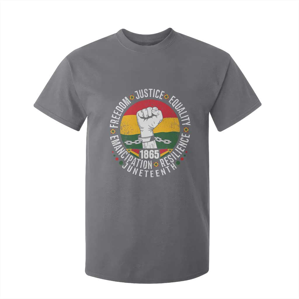 Juneteenth Raised Fist T Shirt For Kid Freedom Justice Equality Emancipation Resilience