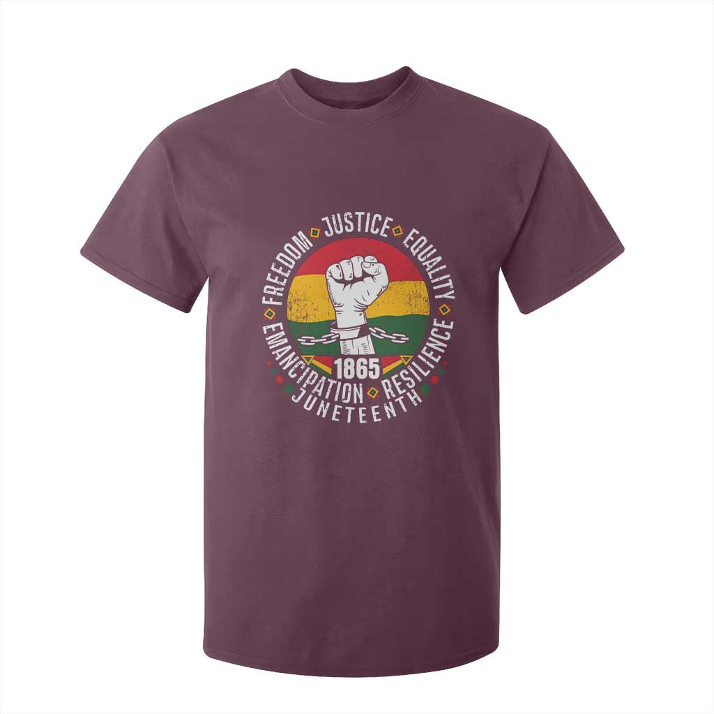 Juneteenth Raised Fist T Shirt For Kid Freedom Justice Equality Emancipation Resilience