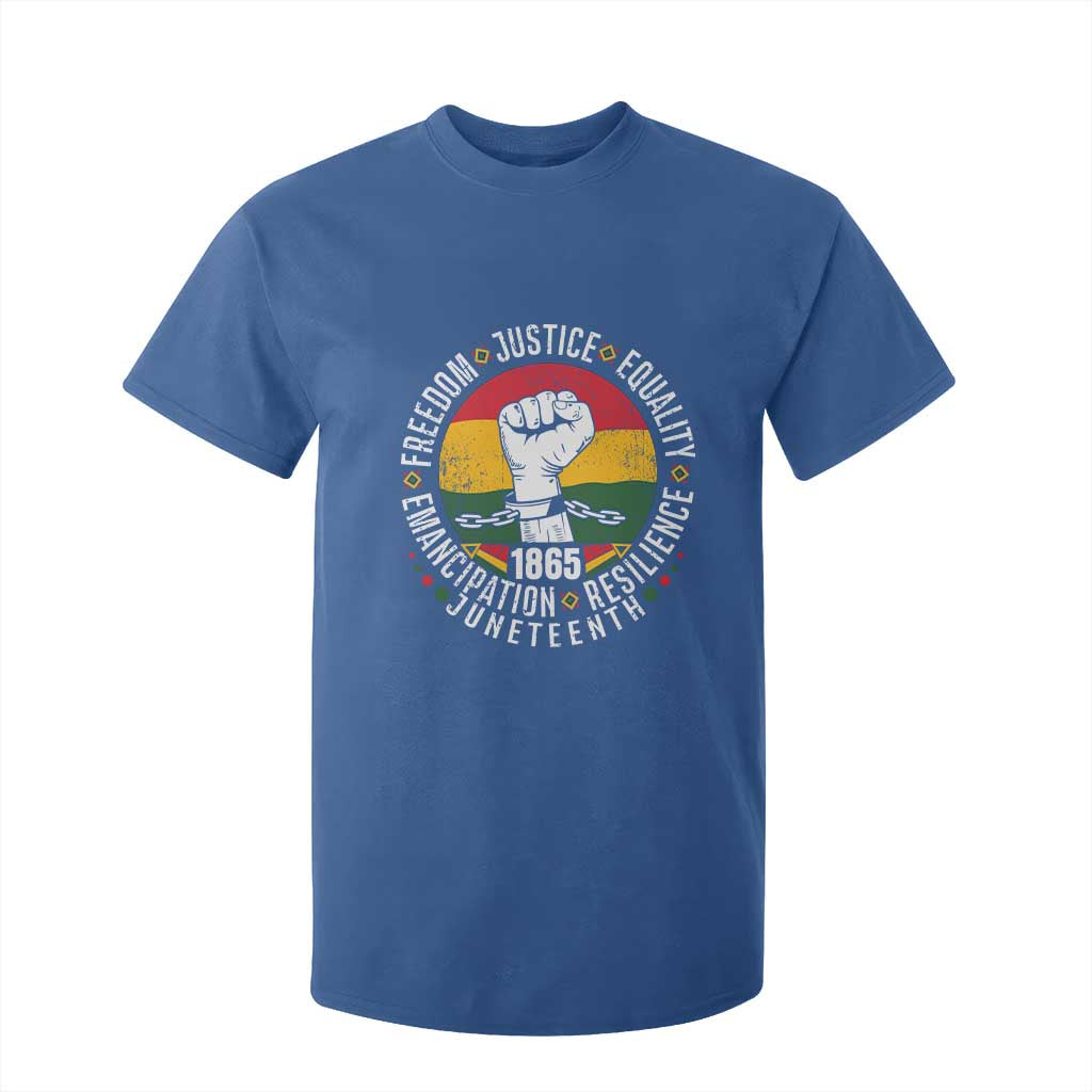 Juneteenth Raised Fist T Shirt For Kid Freedom Justice Equality Emancipation Resilience