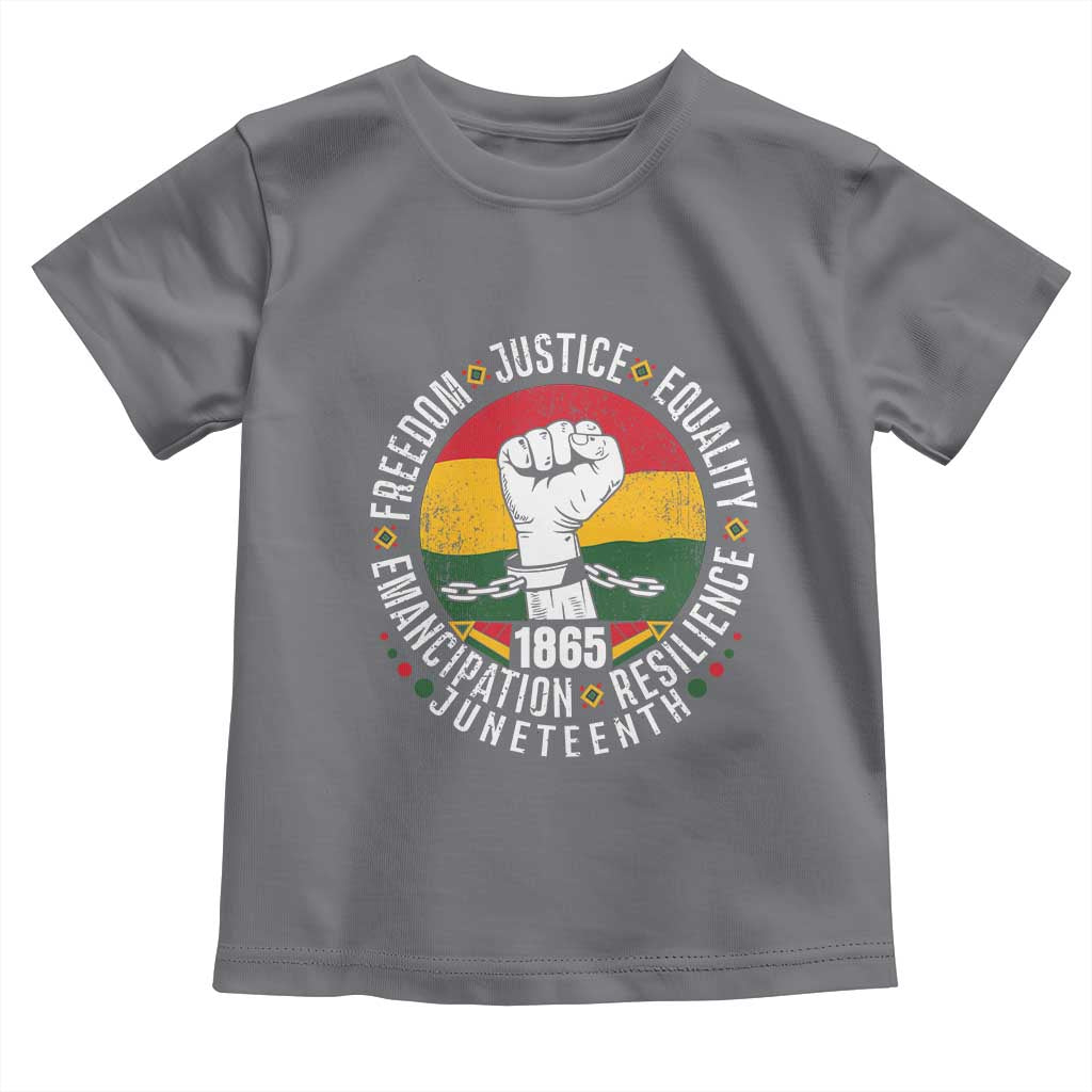 Juneteenth Raised Fist Toddler T Shirt Freedom Justice Equality Emancipation Resilience
