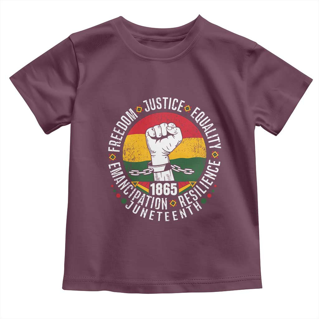 Juneteenth Raised Fist Toddler T Shirt Freedom Justice Equality Emancipation Resilience