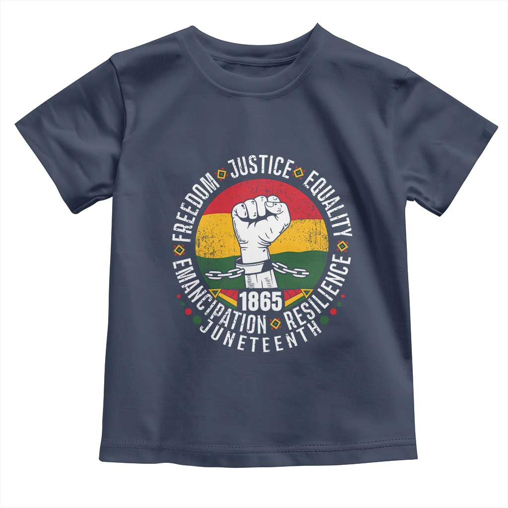 Juneteenth Raised Fist Toddler T Shirt Freedom Justice Equality Emancipation Resilience