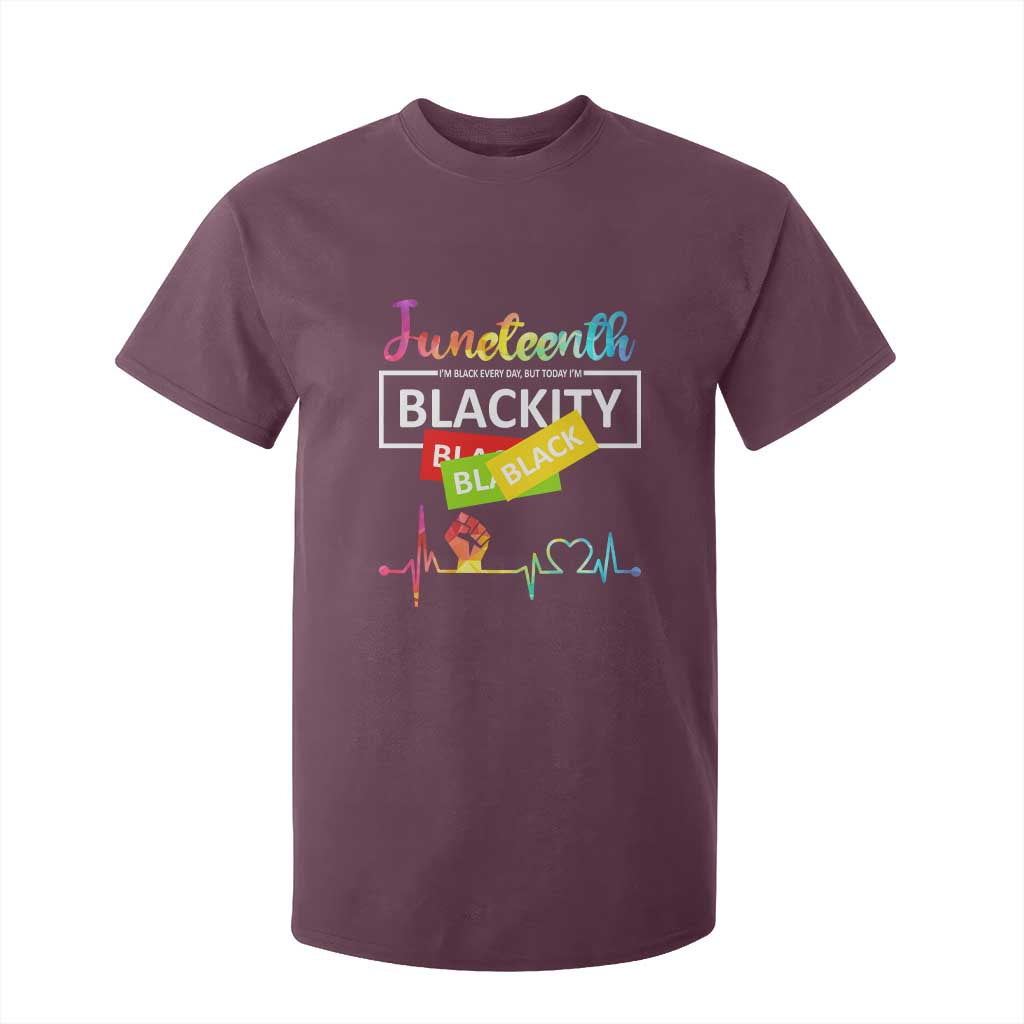 Juneteenth 1865 T Shirt For Kid Blackity Heartbeat