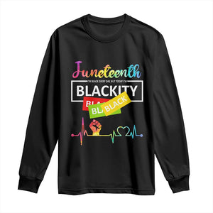 Juneteenth 1865 Long Sleeve Shirt Blackity Heartbeat