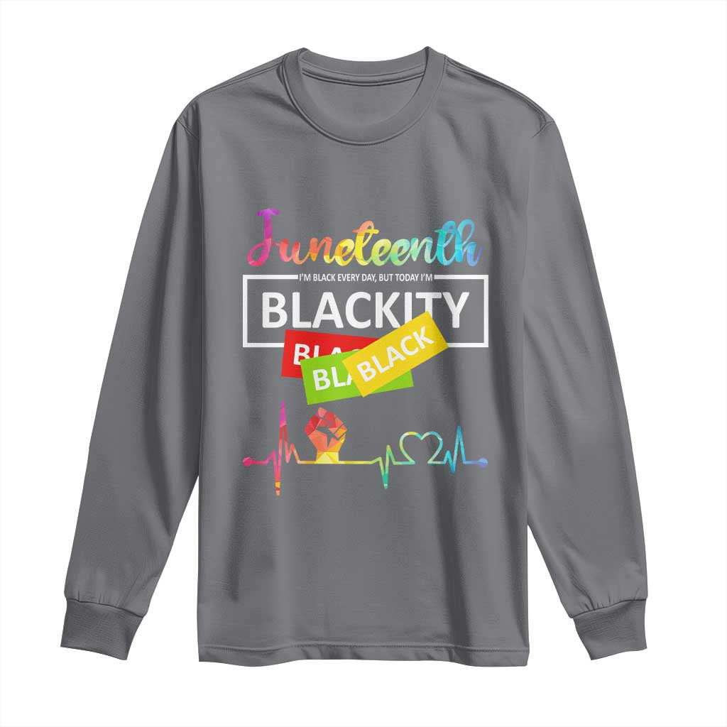 Juneteenth 1865 Long Sleeve Shirt Blackity Heartbeat