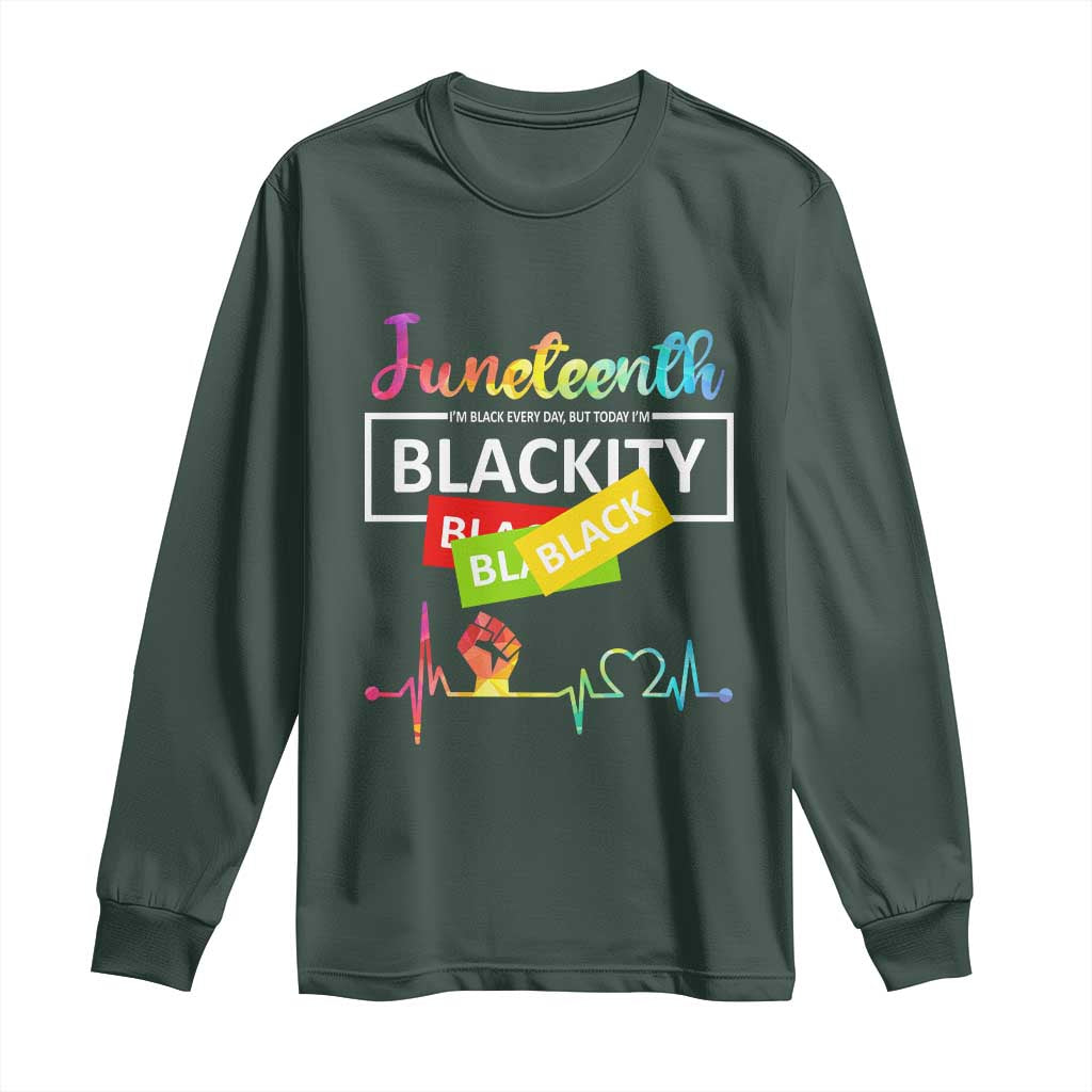 Juneteenth 1865 Long Sleeve Shirt Blackity Heartbeat