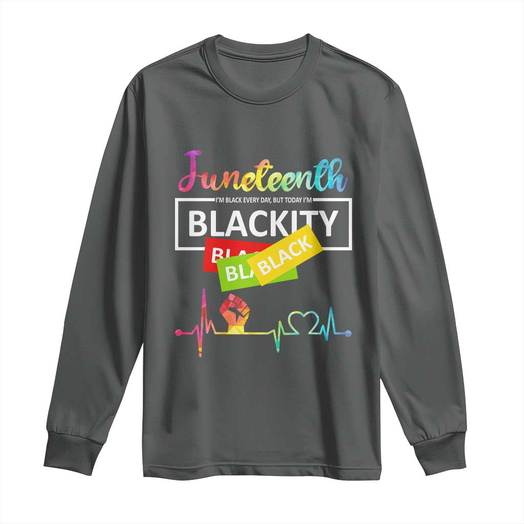 Juneteenth 1865 Long Sleeve Shirt Blackity Heartbeat