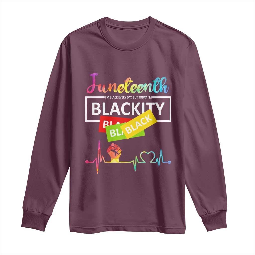 Juneteenth 1865 Long Sleeve Shirt Blackity Heartbeat