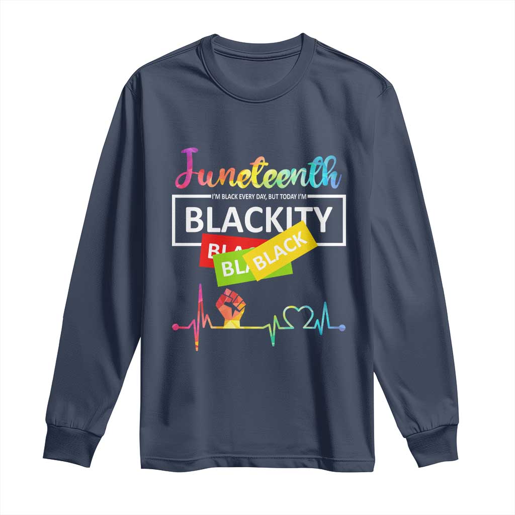 Juneteenth 1865 Long Sleeve Shirt Blackity Heartbeat