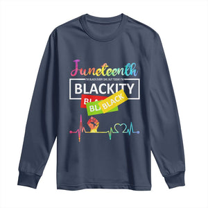 Juneteenth 1865 Long Sleeve Shirt Blackity Heartbeat
