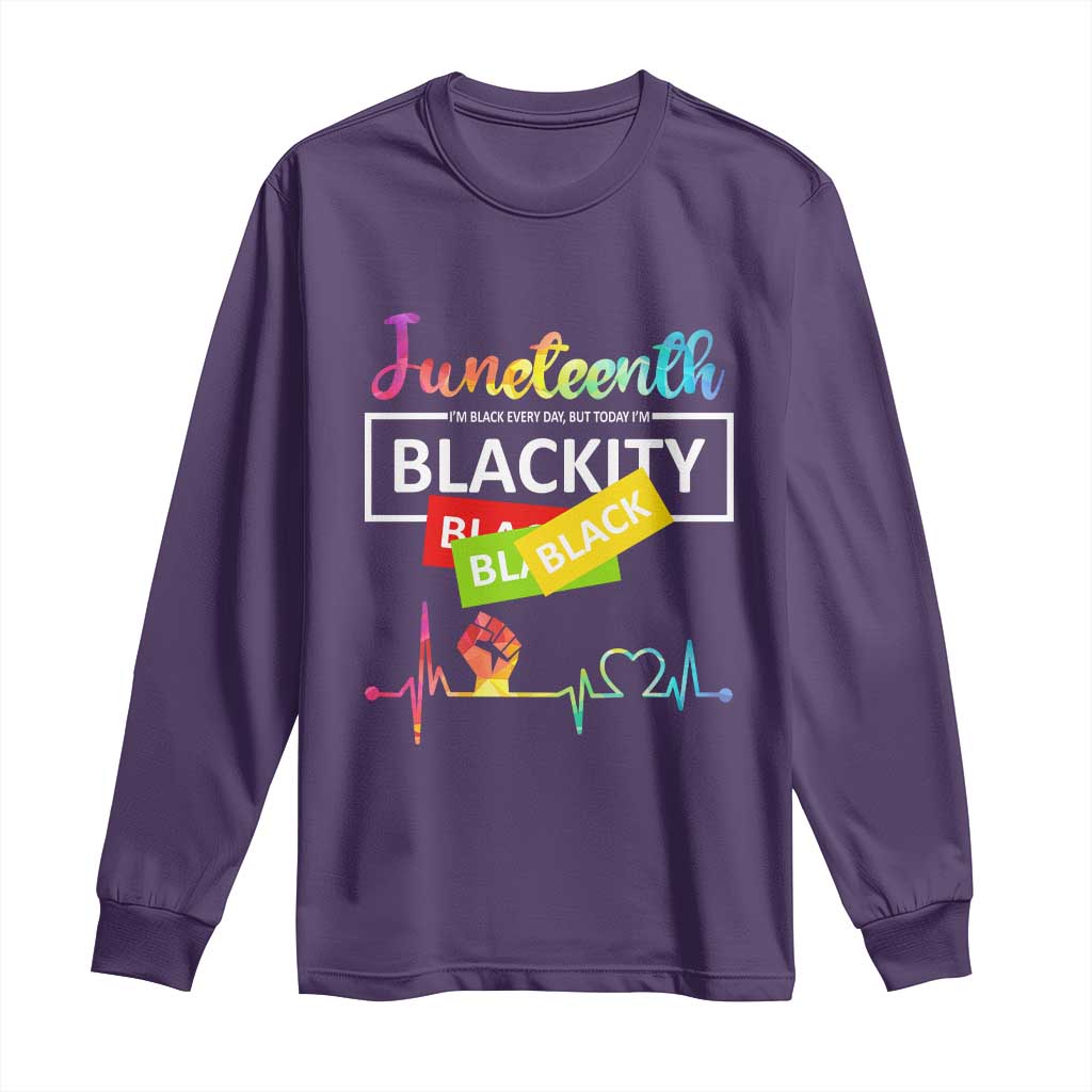 Juneteenth 1865 Long Sleeve Shirt Blackity Heartbeat