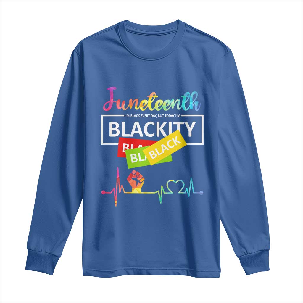 Juneteenth 1865 Long Sleeve Shirt Blackity Heartbeat