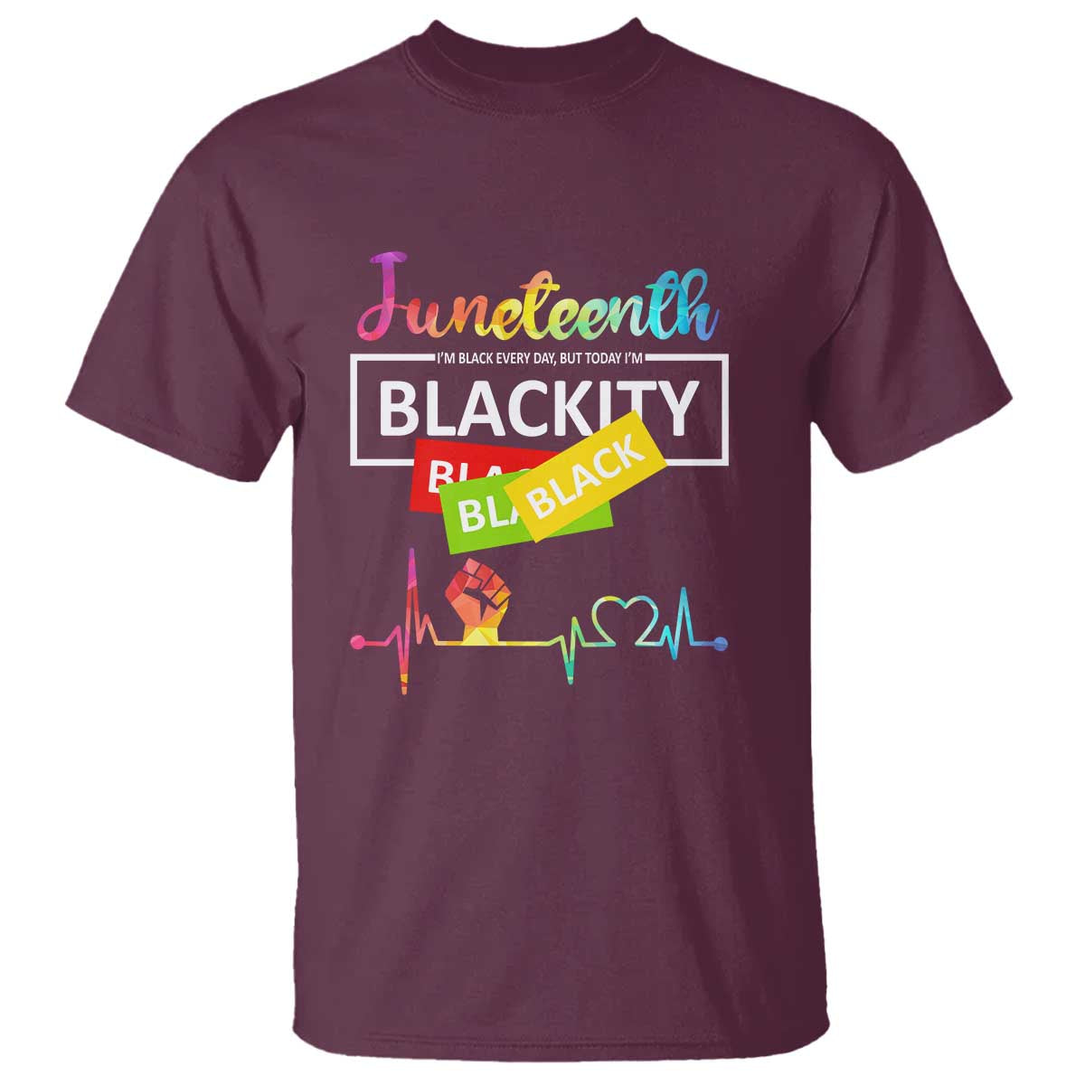Juneteenth 1865 T Shirt Blackity Heartbeat