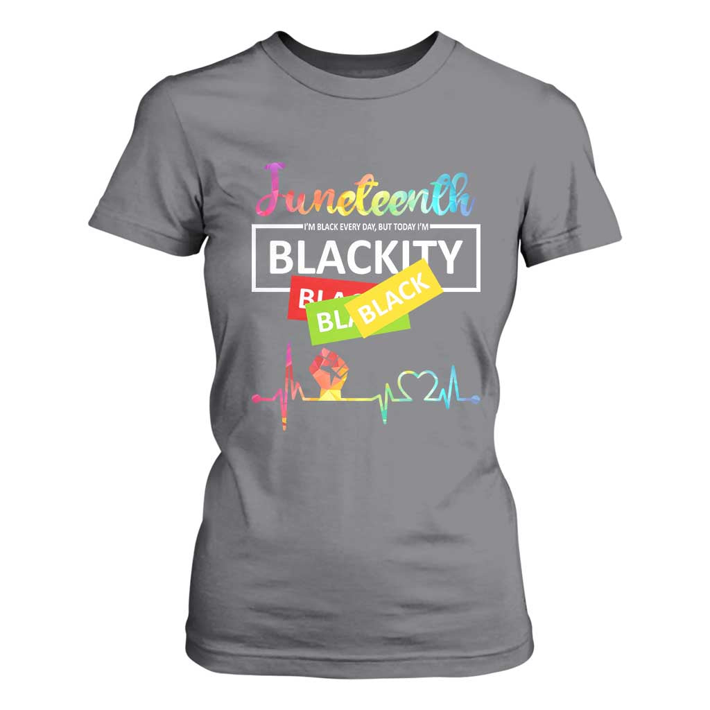 Juneteenth 1865 T Shirt For Women Blackity Heartbeat