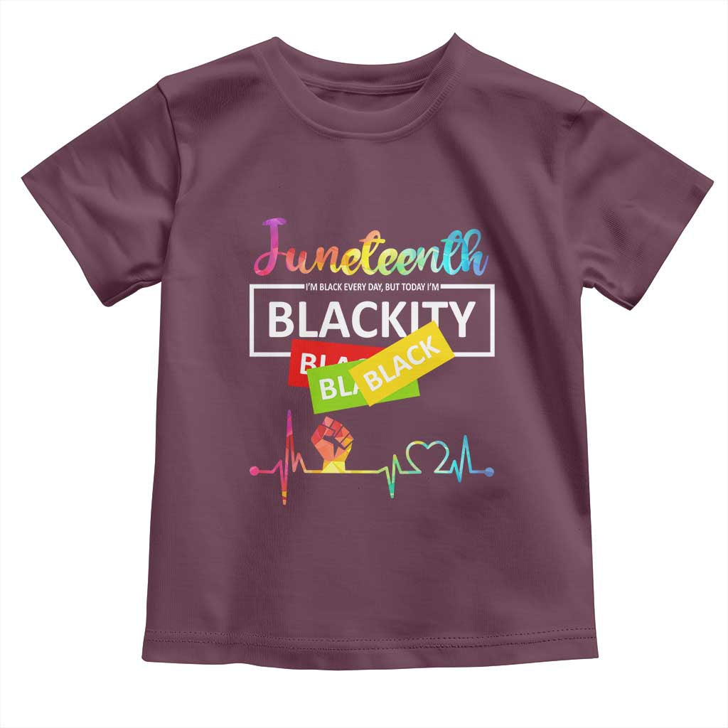 Juneteenth 1865 Toddler T Shirt Blackity Heartbeat