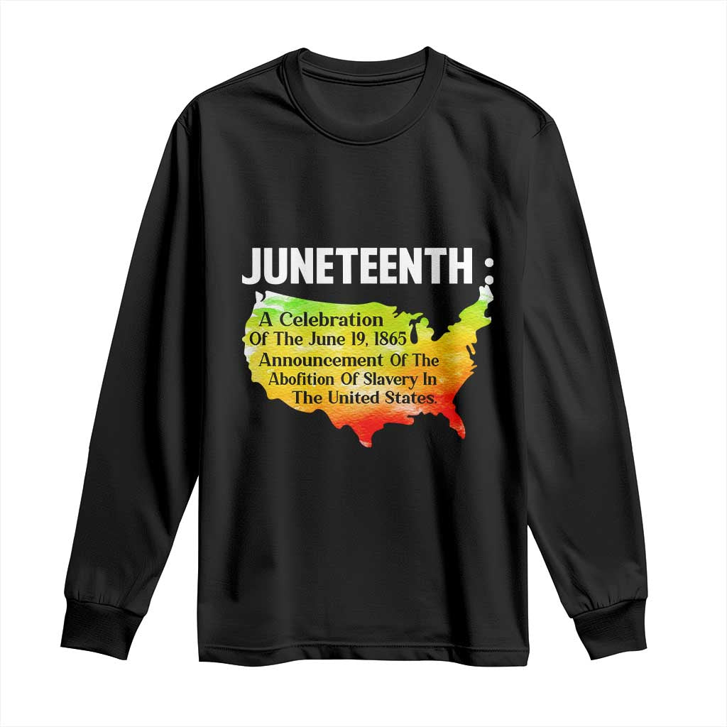 Black History Long Sleeve Shirt With African Map Juneteenth Celebration