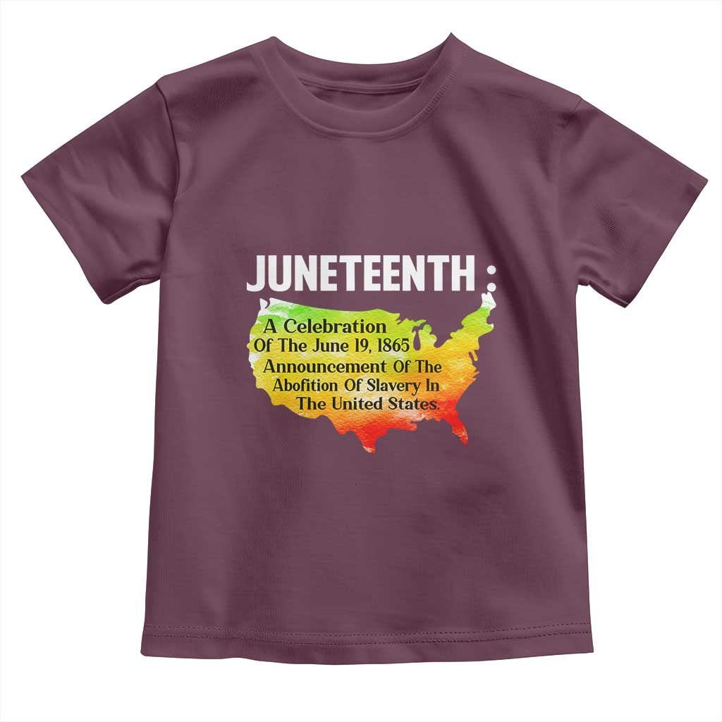 Black History Toddler T Shirt With African Map Juneteenth Celebration