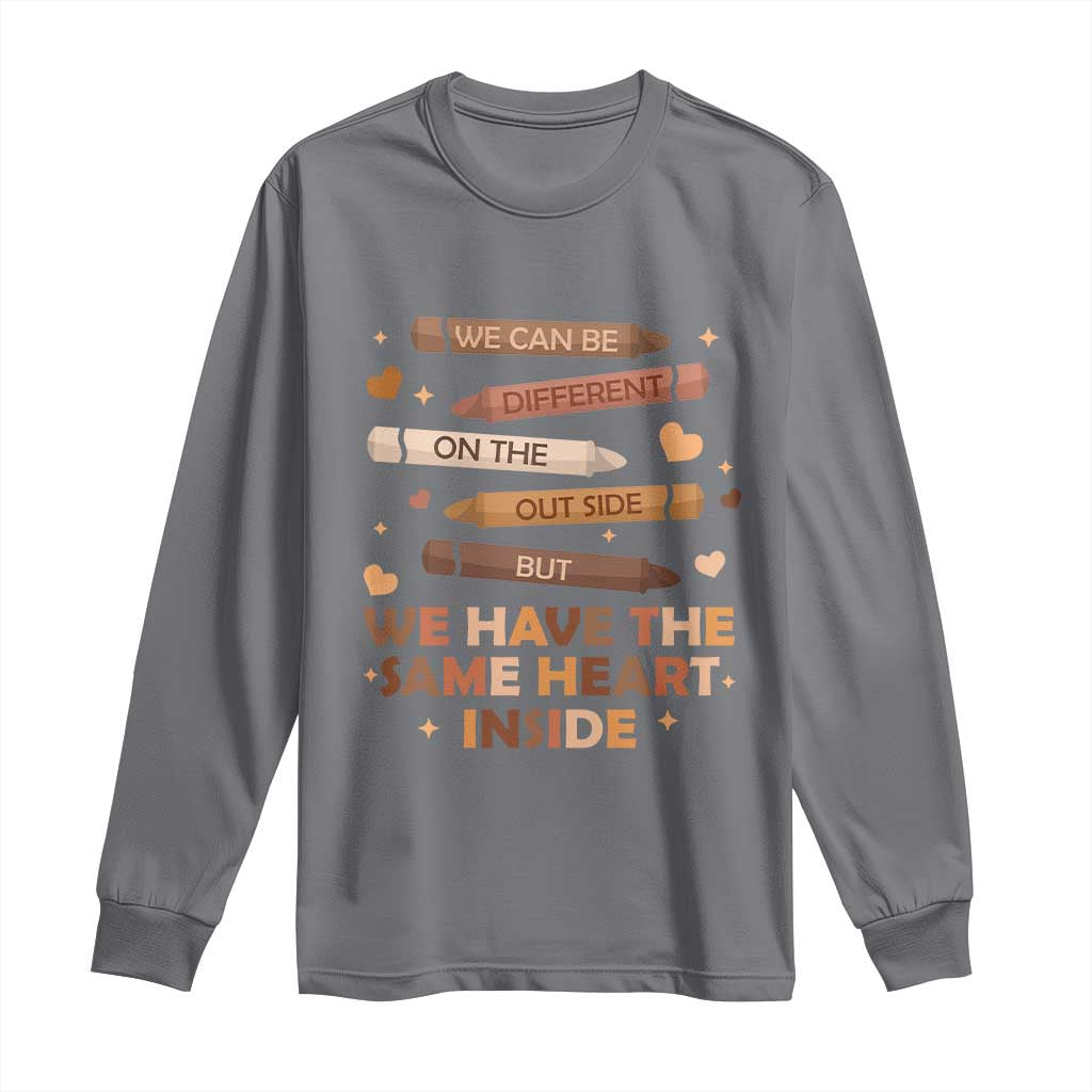 Black Pride Teaching Long Sleeve Shirt For Teacher We Have The Same Heart Inside BHM African American