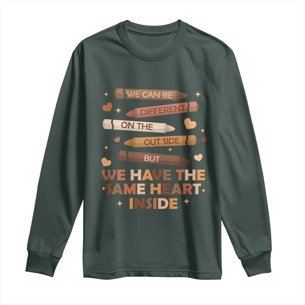 Black Pride Teaching Long Sleeve Shirt For Teacher We Have The Same Heart Inside BHM African American