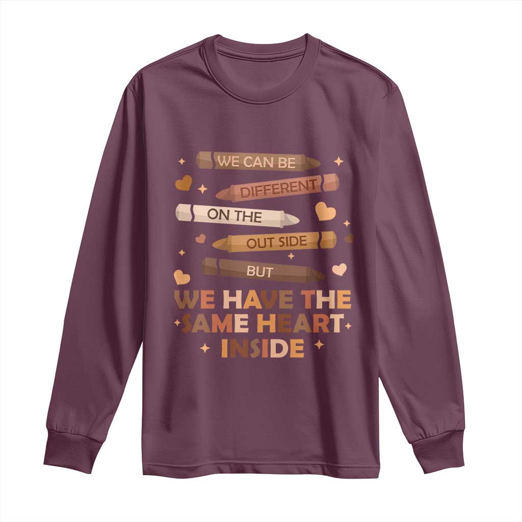 Black Pride Teaching Long Sleeve Shirt For Teacher We Have The Same Heart Inside BHM African American