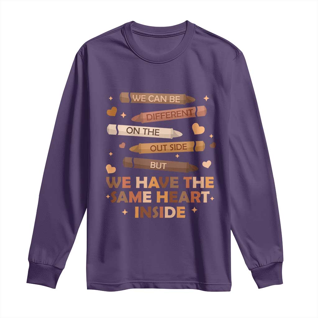 Black Pride Teaching Long Sleeve Shirt For Teacher We Have The Same Heart Inside BHM African American