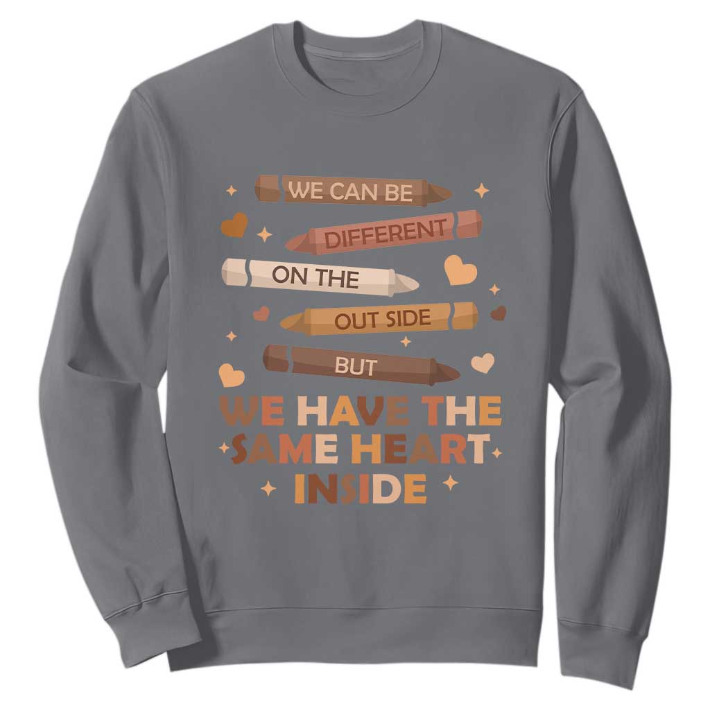 Black Pride Teaching Sweatshirt For Teacher We Have The Same Heart Inside BHM African American