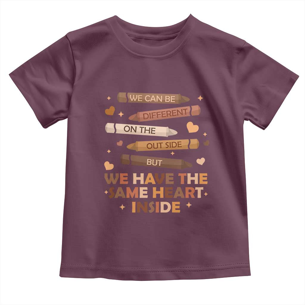 Black Pride Teaching Toddler T Shirt For Teacher We Have The Same Heart Inside BHM African American