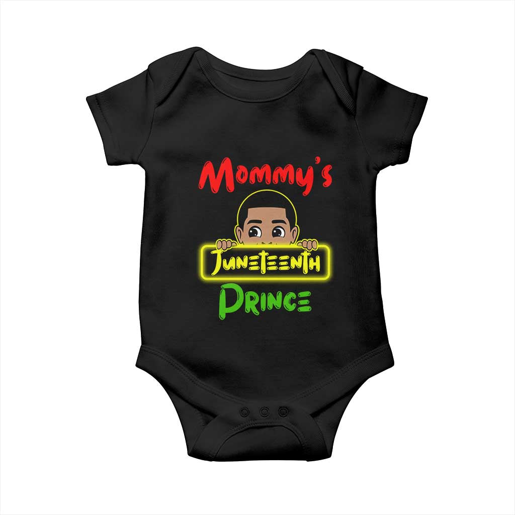 Mommy's Juneteenth Prince Baby Onesie Black Boy
