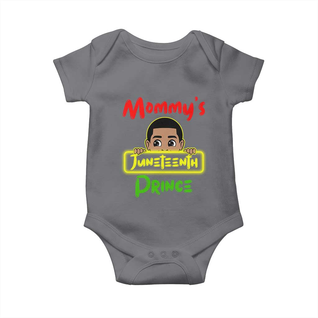 Mommy's Juneteenth Prince Baby Onesie Black Boy