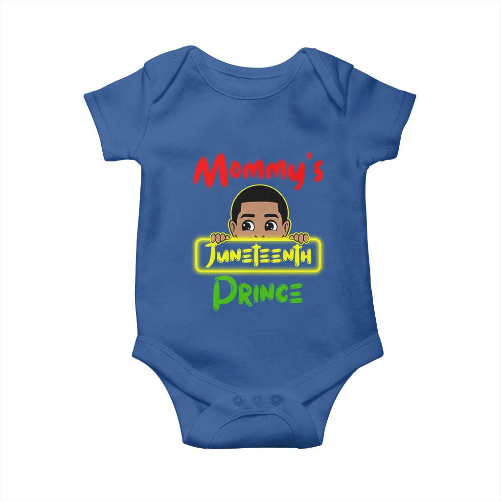 Mommy's Juneteenth Prince Baby Onesie Black Boy