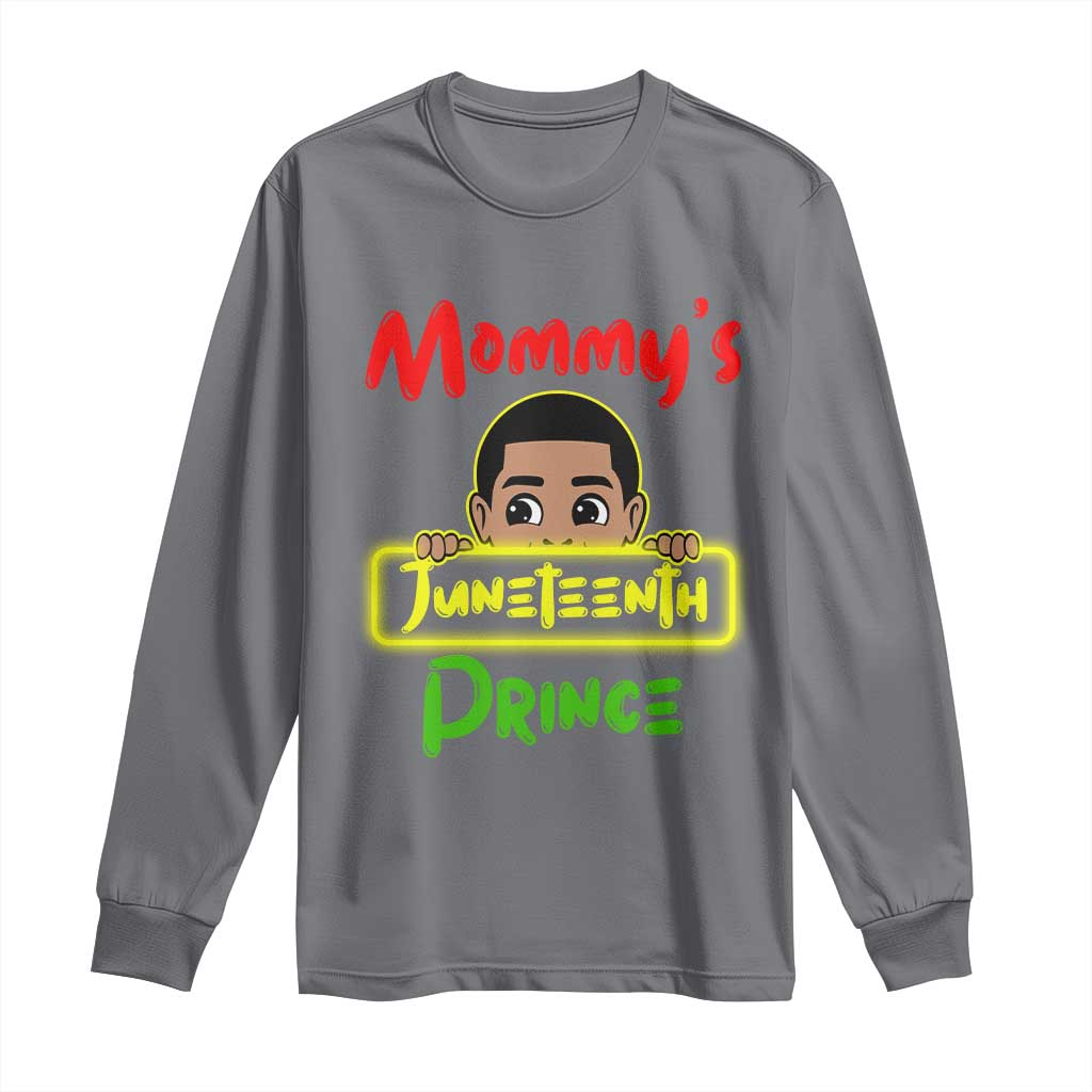 Mommy's Juneteenth Prince Long Sleeve Shirt Black Boy