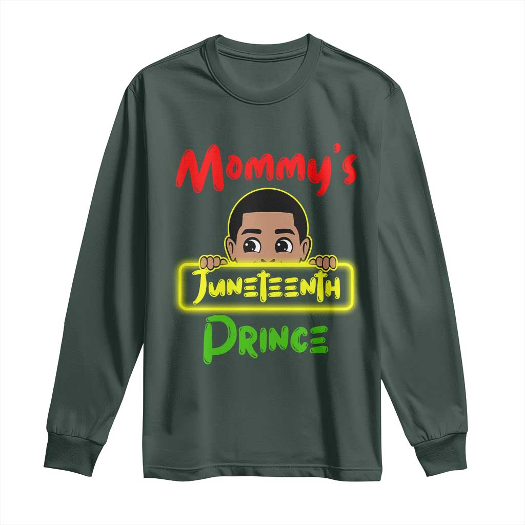 Mommy's Juneteenth Prince Long Sleeve Shirt Black Boy