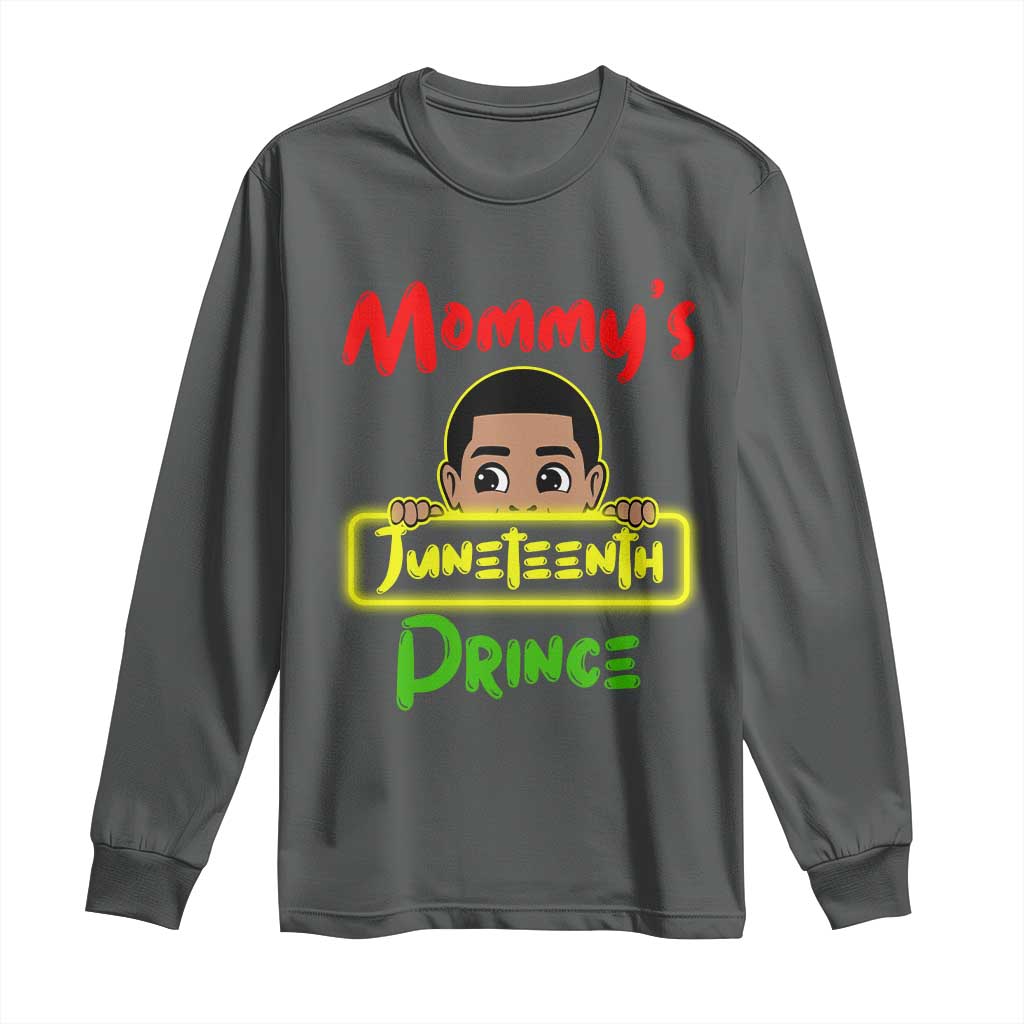 Mommy's Juneteenth Prince Long Sleeve Shirt Black Boy