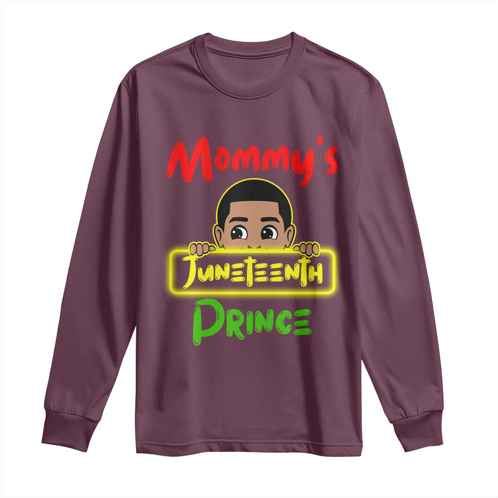 Mommy's Juneteenth Prince Long Sleeve Shirt Black Boy