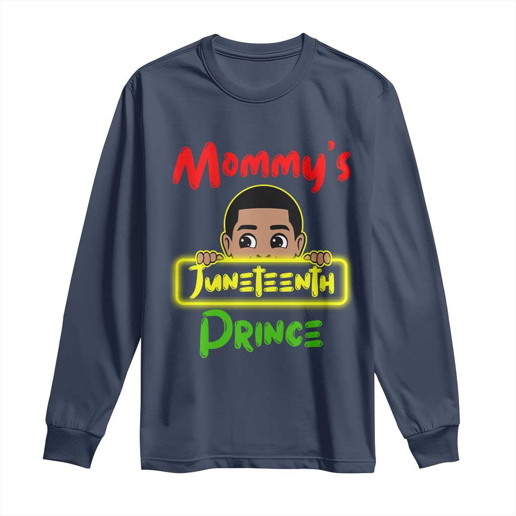 Mommy's Juneteenth Prince Long Sleeve Shirt Black Boy