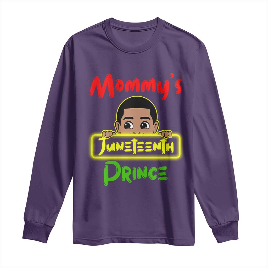Mommy's Juneteenth Prince Long Sleeve Shirt Black Boy