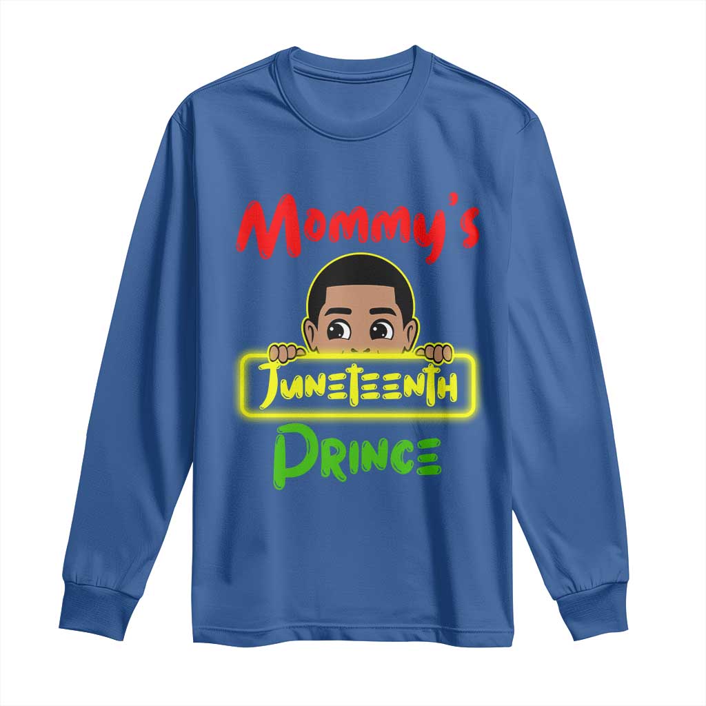 Mommy's Juneteenth Prince Long Sleeve Shirt Black Boy