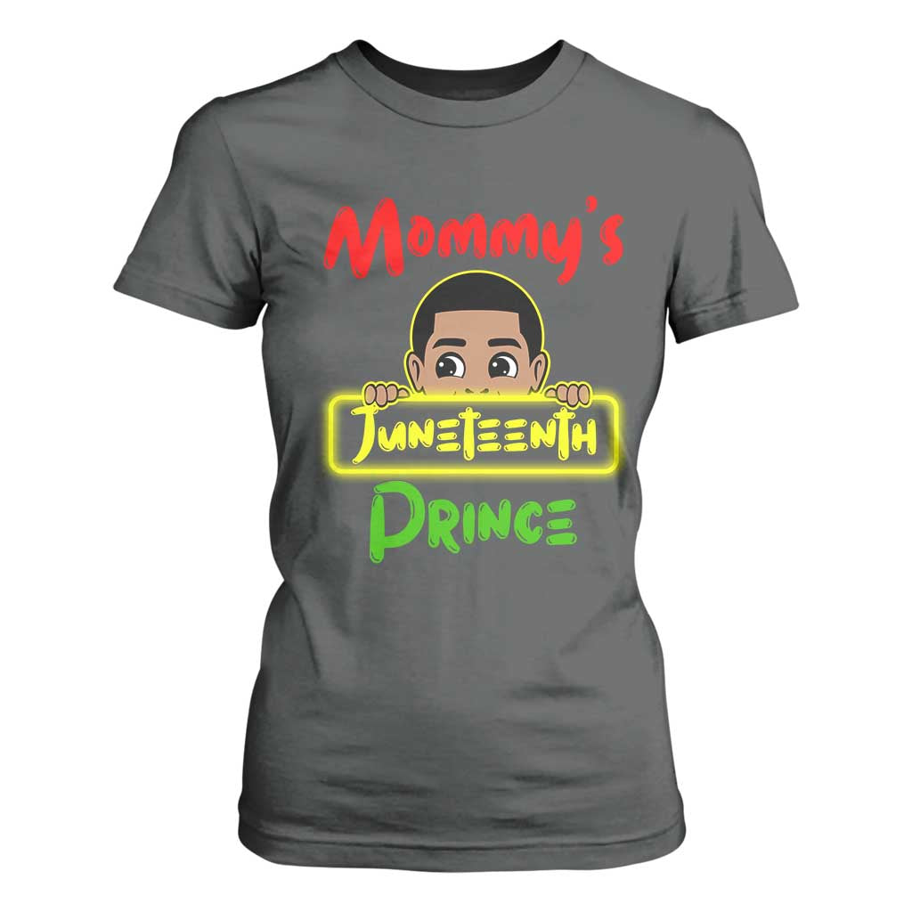 Mommy's Juneteenth Prince T Shirt For Women Black Boy