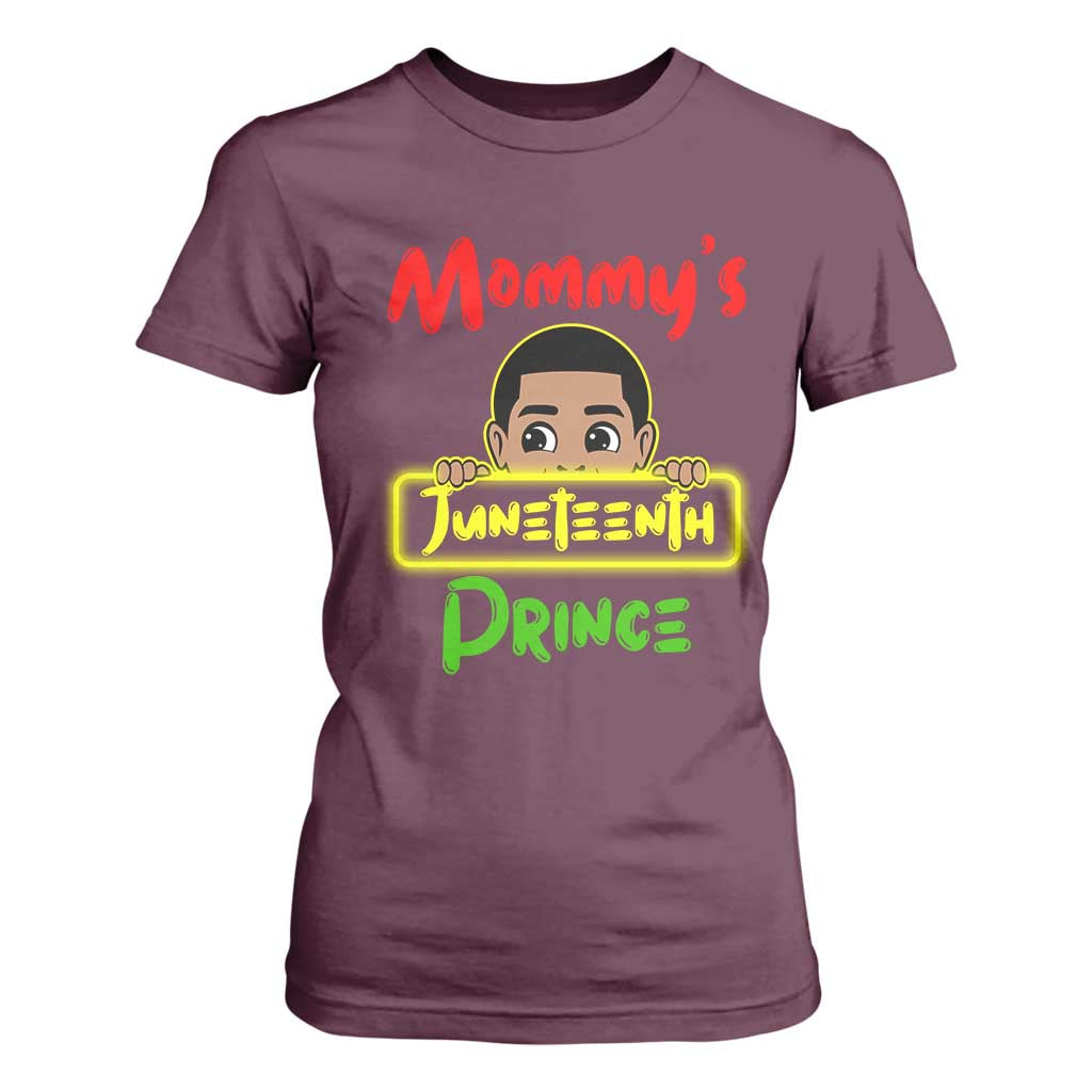 Mommy's Juneteenth Prince T Shirt For Women Black Boy