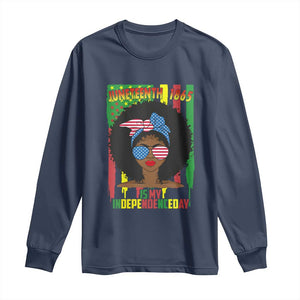 Juneteenth Is My Independence Day Long Sleeve Shirt For Black Women Not 4th Of July