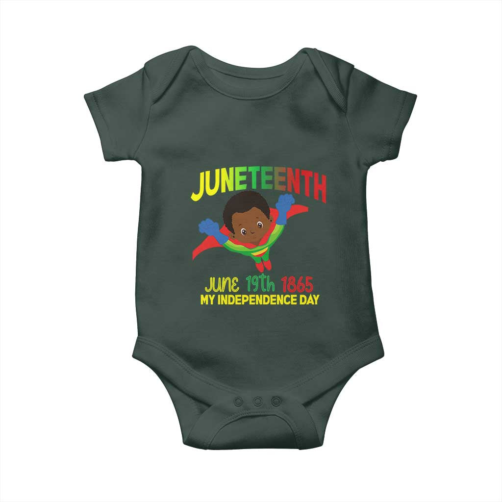 Juneteenth Is My Independence Day Baby Onesie Super Hero Black Boy