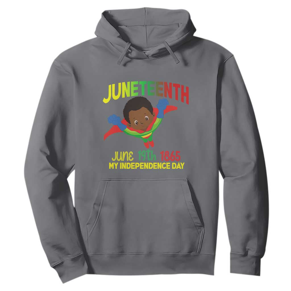 Juneteenth Is My Independence Day Hoodie Super Hero Black Boy