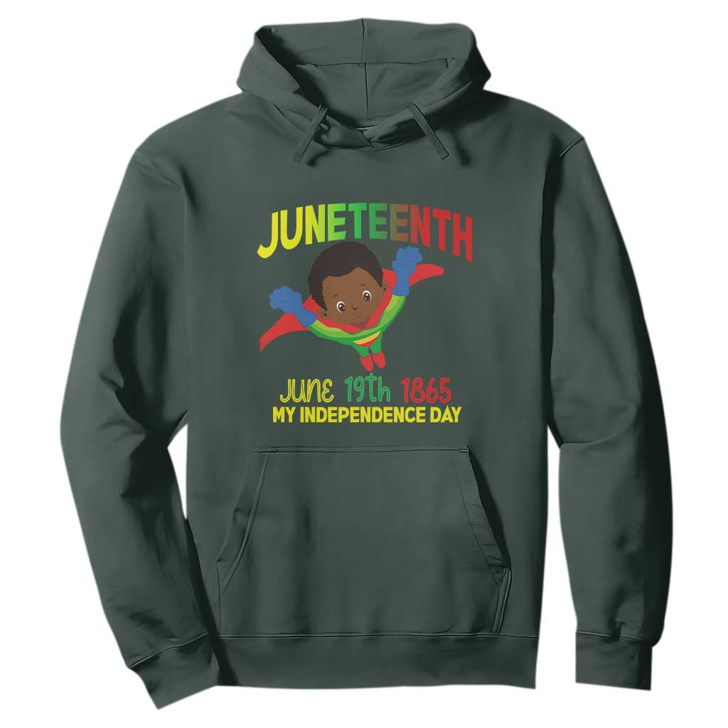 Juneteenth Is My Independence Day Hoodie Super Hero Black Boy