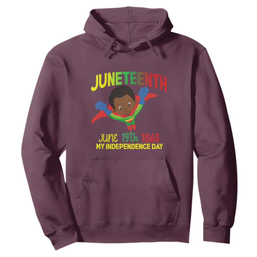 Juneteenth Is My Independence Day Hoodie Super Hero Black Boy