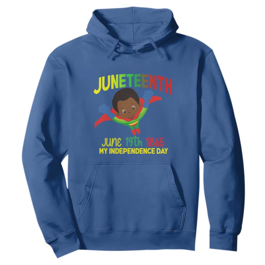Juneteenth Is My Independence Day Hoodie Super Hero Black Boy