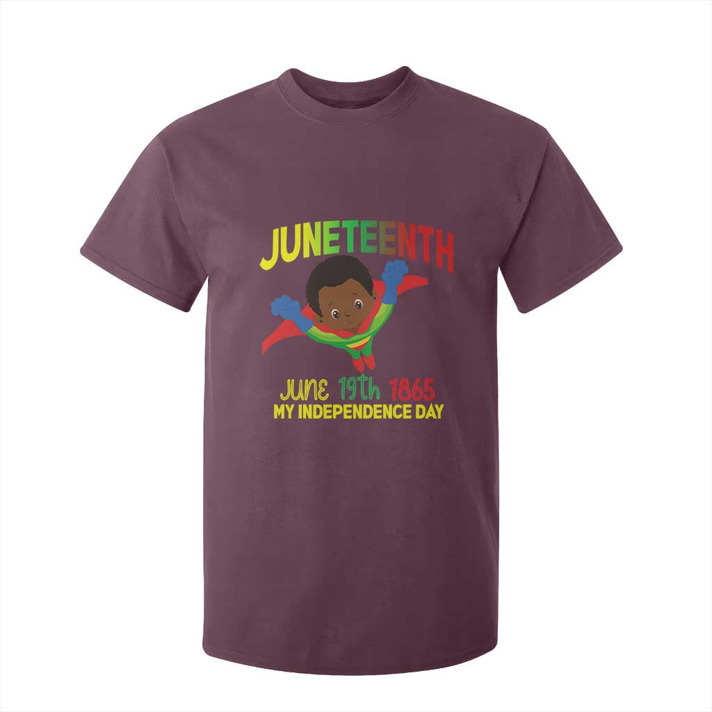 Juneteenth Is My Independence Day T Shirt For Kid Super Hero Black Boy