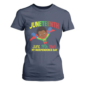 Juneteenth Is My Independence Day T Shirt For Women Super Hero Black Boy