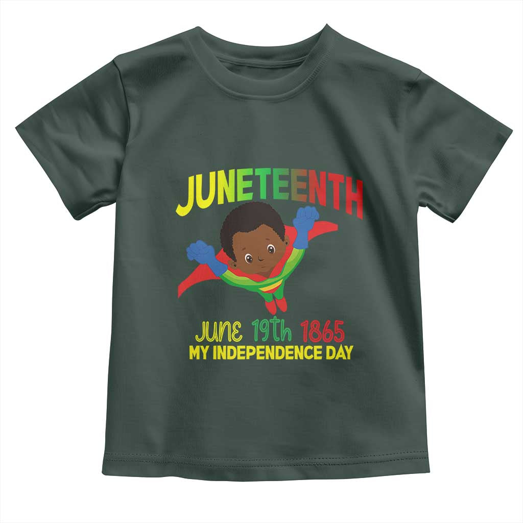 Juneteenth Is My Independence Day Toddler T Shirt Super Hero Black Boy