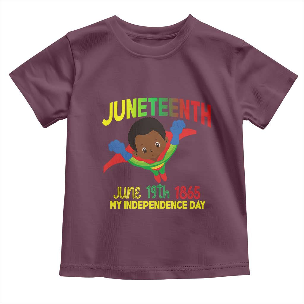 Juneteenth Is My Independence Day Toddler T Shirt Super Hero Black Boy
